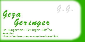 geza geringer business card